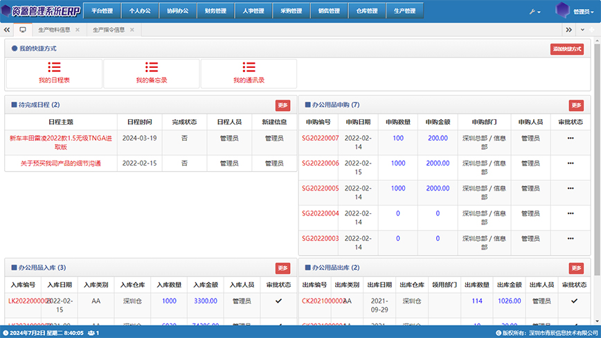 企业资源管理系统(ERP)